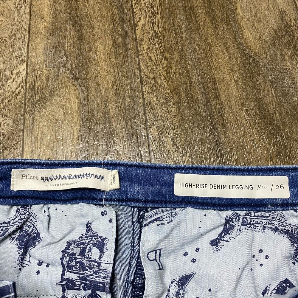 Anthropologie Pilcro & The Letterpress High Rise Denim Legging Jeans Size 26 - Picture 2 of 3